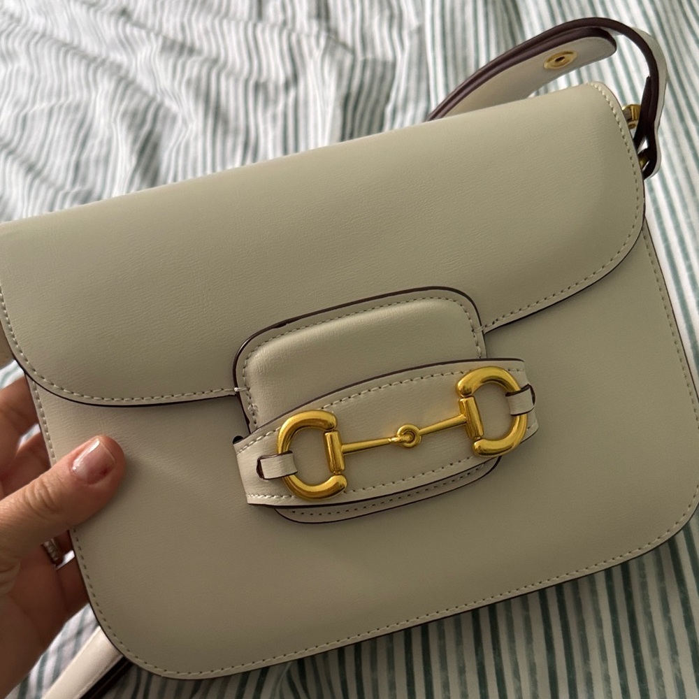 Tiffany & Fred Top-Grain Leather Foldover Messenger/Shoulder Bag (white)